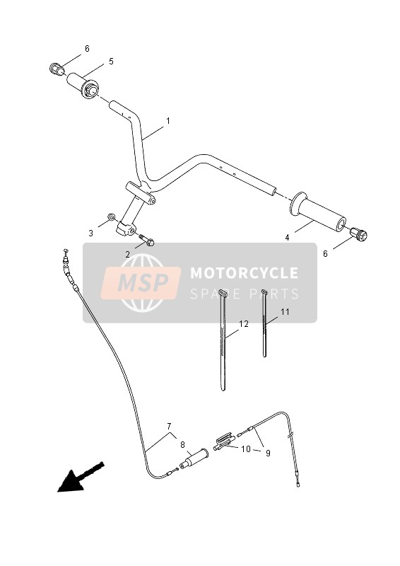 3VLF63122000, Cable, Throttle 2, Yamaha, 0